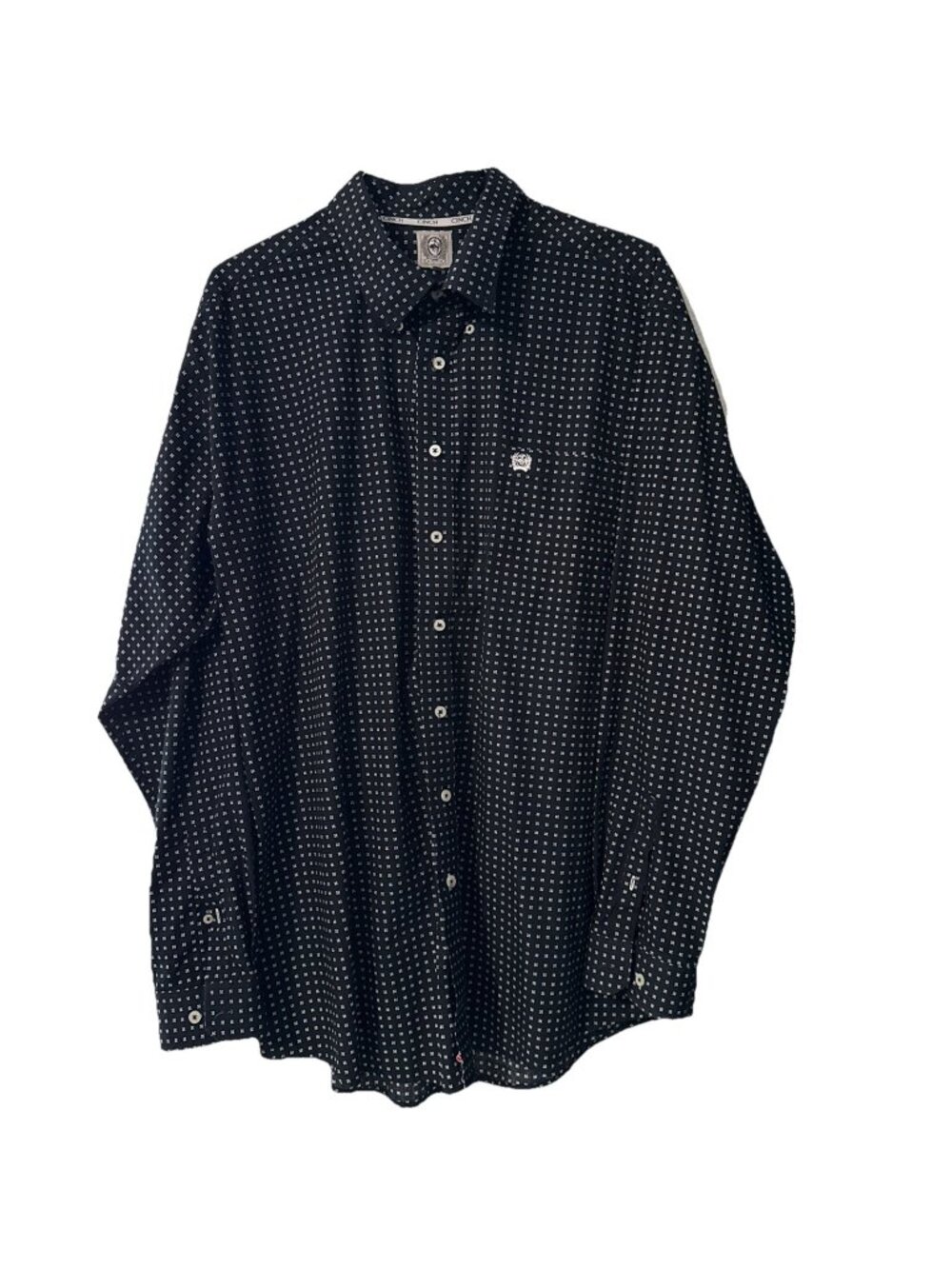 Cinch Shirt Men XL Black Button Up Geometric Western Rodeo Rockabilly